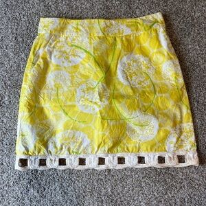Lilly Pulitzer Yellow Dandelion Marti Skirt Sz 0